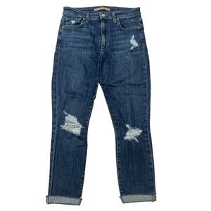 Joe's Womens Denim Jeans Distressed Folded Hem Casual Size 25